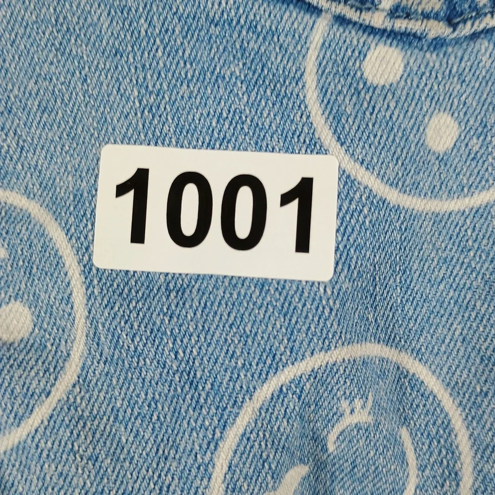 The Children's Place Girls Denim Overalls Blue 16 Smiley Face Print